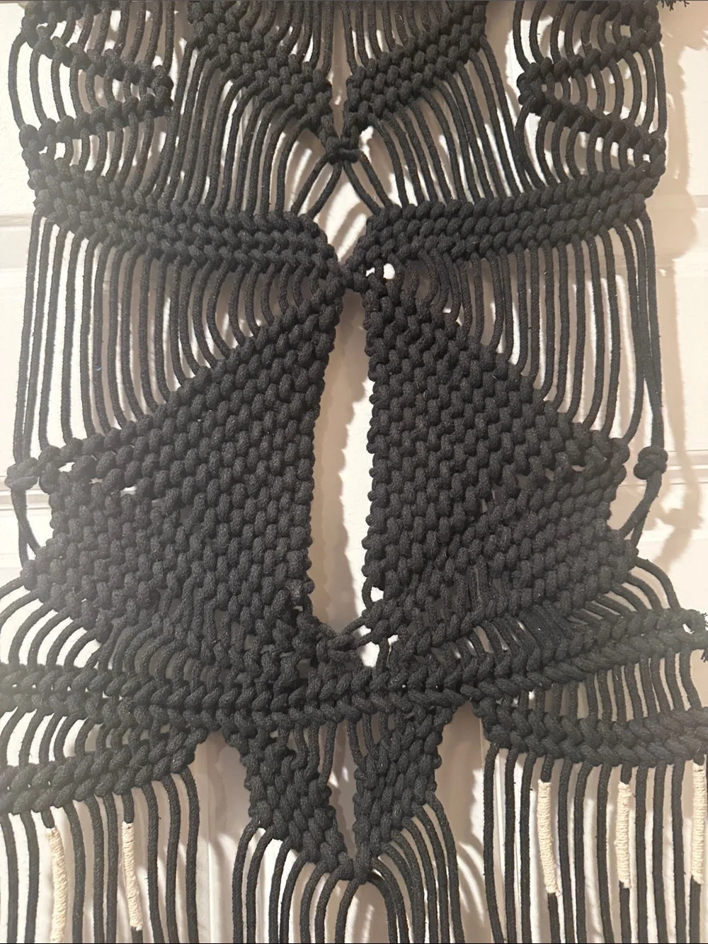 Black Macramé Wall Hanging Boho